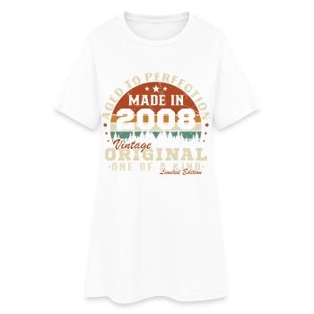 2008 Vintage Rétro Cadeau d’anniversaire - Robe T-shirt Femme - blanc - Devant