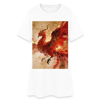 Le Souverain Solaire : Phénix (Fenghuang) - Harmon - Robe T-shirt Femme - blanc - Devant