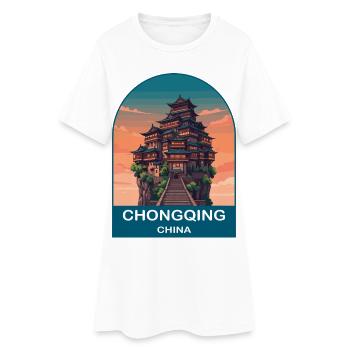 Affiche de voyage vintage de Chongqing, Chine Hongyadong - Robe T-shirt Femme - blanc - Devant