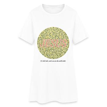 Jesus liebt dich | Glaube | Geschenk - Frauen T-Shirt-Kleid - Weiß - Vorne