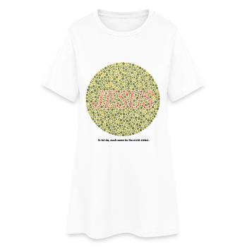 Jesus liebt dich | Glaube | Geschenk - Frauen T-Shirt-Kleid - Weiß - Vorne
