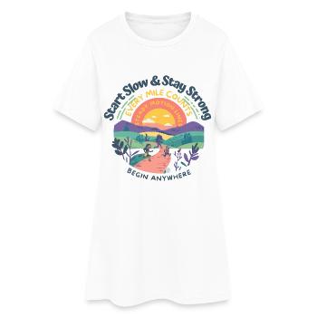 Joggen Laufen Läufer Running Art Motivation Design - Frauen T-Shirt-Kleid - Weiß - Vorne