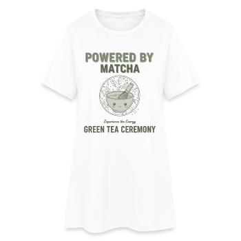 Propulsé par la cérémonie du thé vert matcha amoureuse du matcha - Robe T-shirt Femme - blanc - Devant