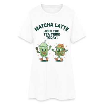 Matcha Latte Rejoignez la Tribu du Thé aujourd’hui Amateur de matcha - Robe T-shirt Femme - blanc - Devant