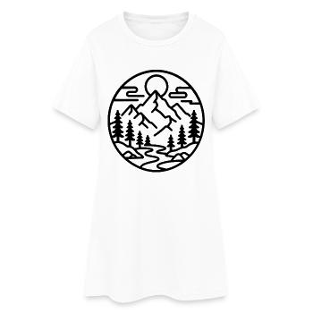 Mountain Forest Emblem - Women’s T-Shirt Dress - white - Front