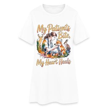 Vétérinaire de la faune sauvage : mes patients mordent mes soins de la faune - Robe T-shirt Femme - blanc - Devant