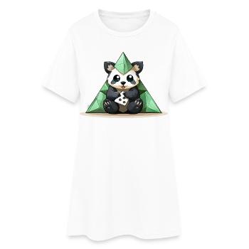 Panda Crystal Pyramid - Women’s T-Shirt Dress - white - Front