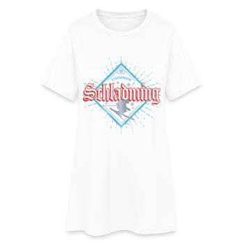 Schladming Steiermark in Österreich mit Skifahrer - Frauen T-Shirt-Kleid - Weiß - Vorne