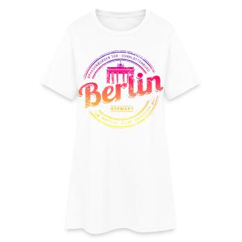 Berlin in Deutschland mit Regenbogenfarben Design - Frauen T-Shirt-Kleid - Weiß - Vorne