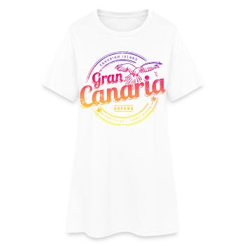Gran Canaria Kanarische Inseln in Spanien Souvenir - Frauen T-Shirt-Kleid - Weiß - Vorne