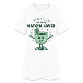 Certified Matcha Lover Pure Green Joy Tea Energy - Women’s T-Shirt Dress - white - Front