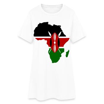 Kenia_Flagge_Afrika_used - Robe T-shirt Femme - blanc - Devant