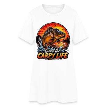 Vivre le design de la vie de pêche carpente - Robe T-shirt Femme - blanc - Devant