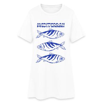 Sardines - Trilogie méditerranéenne - Robe T-shirt Femme - blanc - Devant