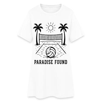 Paradise Found Beach Volleyball Sommer Paradies - Frauen T-Shirt-Kleid - Weiß - Vorne