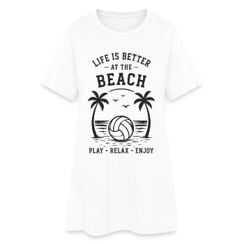 Life is better at the Beach Play Relax Enjoy - Women’s T-Shirt Dress - white - Front