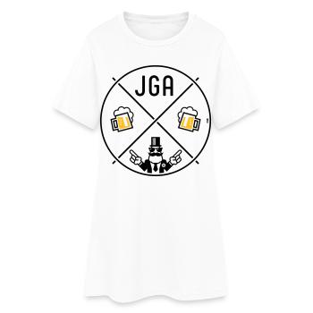 JGA Bräutigam Handzeichen Bier Kreis Symbol POS 2C - Frauen T-Shirt-Kleid - Weiß - Vorne