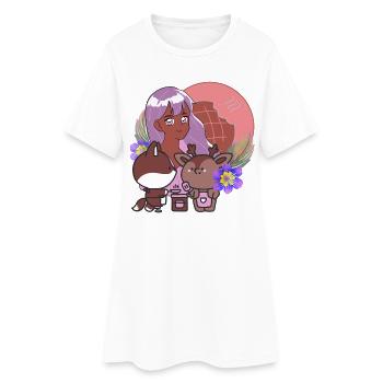 Kawaii-Küche & Magische Prothese - Frauen T-Shirt-Kleid - Weiß - Vorne