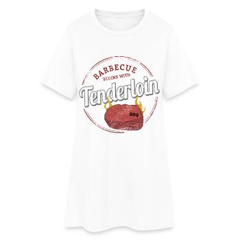 Barbecue au filet de bœuf Barbecue de bœuf vintage - Robe T-shirt Femme - blanc - Devant