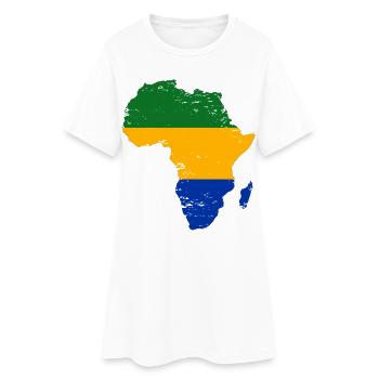 Gabon_Flagge_Afrika_used - Robe T-shirt Femme - blanc - Devant