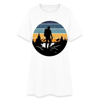 Retro-Schlafenszeitwanderer - Frauen T-Shirt-Kleid - Weiß - Vorne