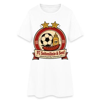 FC Seitenlinie & Senf - Frauen T-Shirt-Kleid - Weiß - Vorne