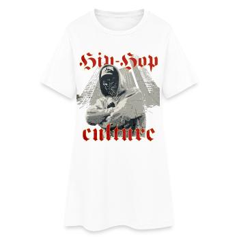 Kultur: HipHop-Graffiti-Anonymes Gesicht - Frauen T-Shirt-Kleid - Weiß - Vorne
