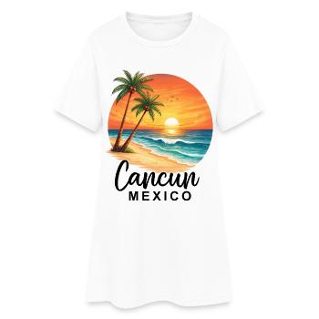 Cancun Mexico - Frauen T-Shirt-Kleid - Weiß - Vorne