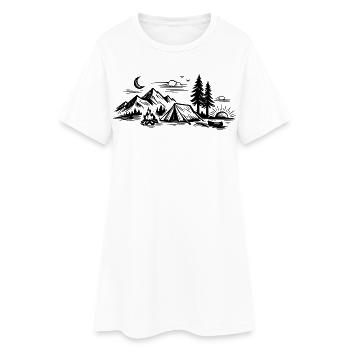 Tente de camping - Robe T-shirt Femme - blanc - Devant