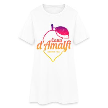 Costa d'Amalfi und Zitrone Italien Vintage Design - Frauen T-Shirt-Kleid - Weiß - Vorne