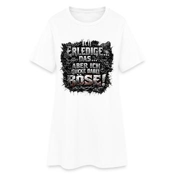 Ich mach das aber ich gucke dabei böse Goth Metal - Frauen T-Shirt-Kleid - Weiß - Vorne