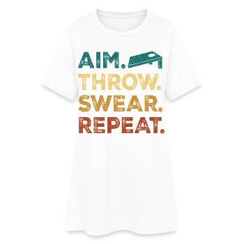 Aim. Throw. Wear. Repeat. - Women’s T-Shirt Dress - white - Front