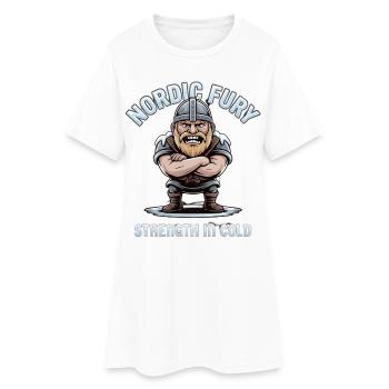 Nordic Fury: Strength in the cold | funny pictures - Women’s T-Shirt Dress - white - Front