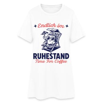 Endlich im Ruhestand Zeit für Kaffee - Frauen T-Shirt-Kleid - Weiß - Vorne