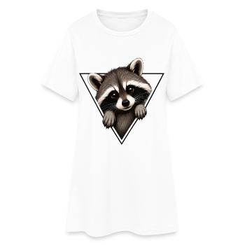 Raccoon in a triangle - Women’s T-Shirt Dress - white - Front