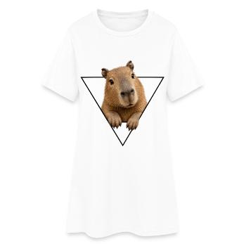 Kapybara dans le Triangle - Robe T-shirt Femme - blanc - Devant