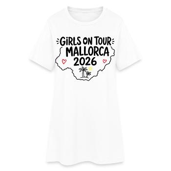 Malle 2026 Filles en tournée Majorque 2026 - Robe T-shirt Femme - blanc - Devant