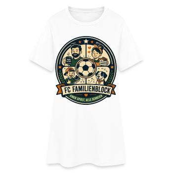 FC Familienblock - Frauen T-Shirt-Kleid - Weiß - Vorne