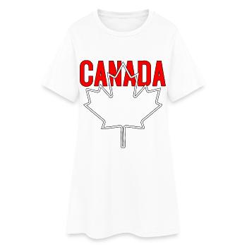 Canada Flag Maple Leaf Canadian - Women’s T-Shirt Dress - white - Front