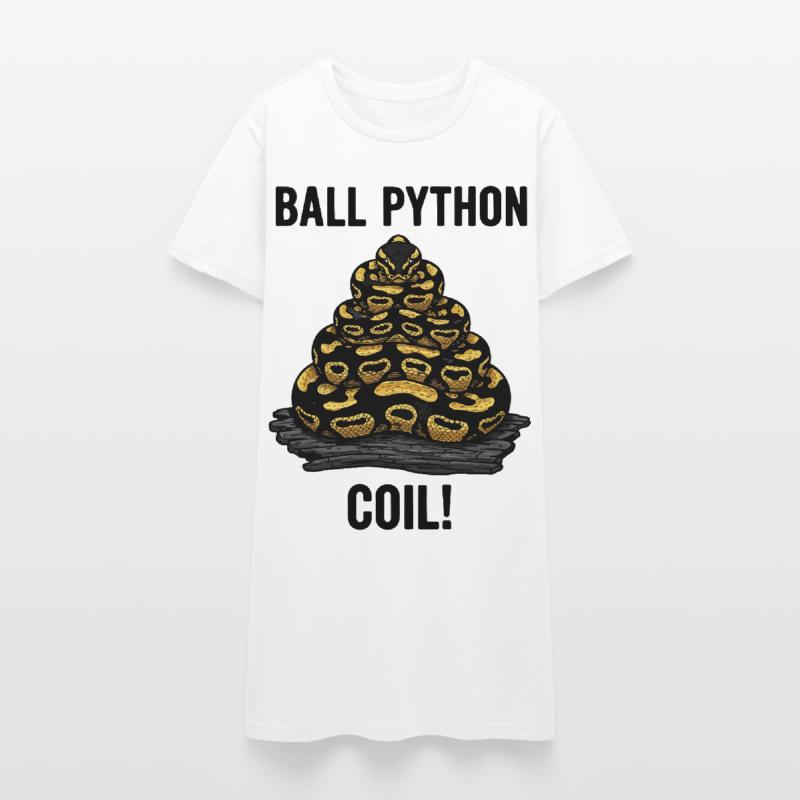 Python Royal Ball Python Coil Reptile Pyramide Robe T-shirt Femme