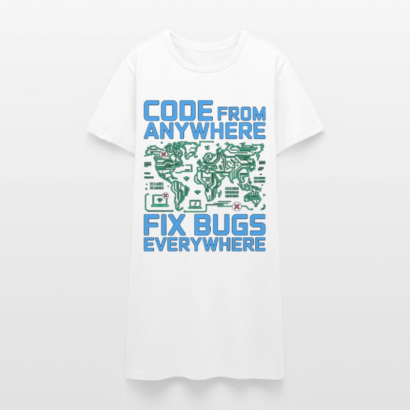 Remote Developer Code From Anywhere Remote Tech Frauen T-Shirt-Kleid