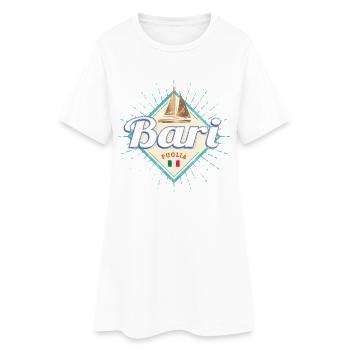 Bari Apulien in Italien Segelschiff Vintage Design - Frauen T-Shirt-Kleid - Weiß - Vorne