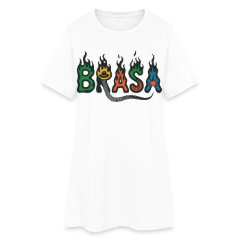 T-shirt Brasa avec flammes – Musique brésilienne - Robe T-shirt Femme - blanc - Devant