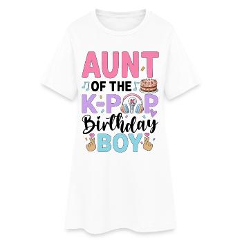 Tante du garçon anniversaire de la K-Pop - Robe T-shirt Femme - blanc - Devant
