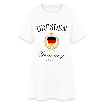 Dresden Deutschland Wappen Krone – Reise Souvenir - Frauen T-Shirt-Kleid - Weiß - Vorne