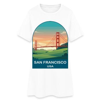 Affiche de voyage vintage San Francisco USA - Robe T-shirt Femme - blanc - Devant