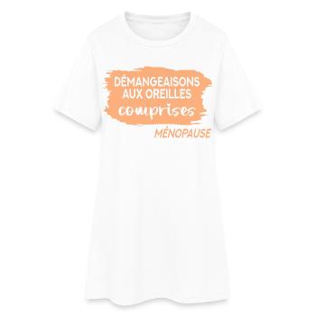 Démangeaisons Auriculaires Ménopause - Robe T-shirt Femme - blanc - Devant