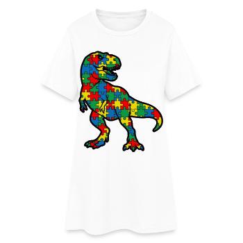 Autisme Dinosaure T-Rex Enfant - Robe T-shirt Femme - blanc - Devant