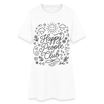 Club des Gens Heureux - Robe T-shirt Femme - blanc - Devant