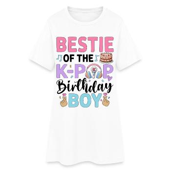Bestie of The K-Pop Birthday Boy - Frauen T-Shirt-Kleid - Weiß - Vorne